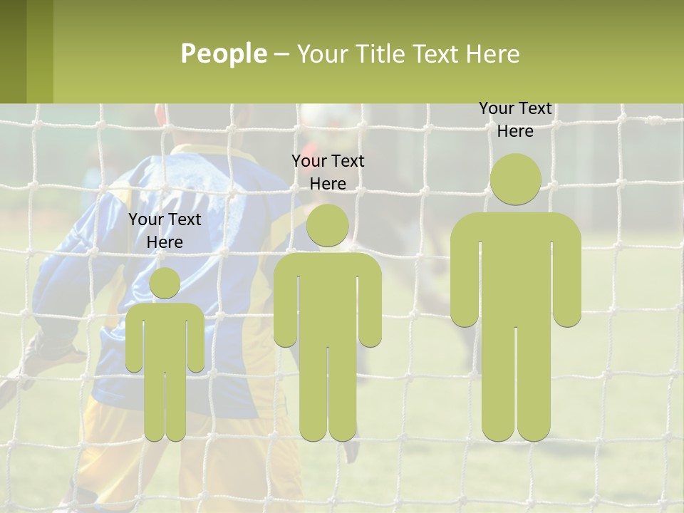 A Young Boy Kicking A Soccer Ball Towards A Goal PowerPoint Template