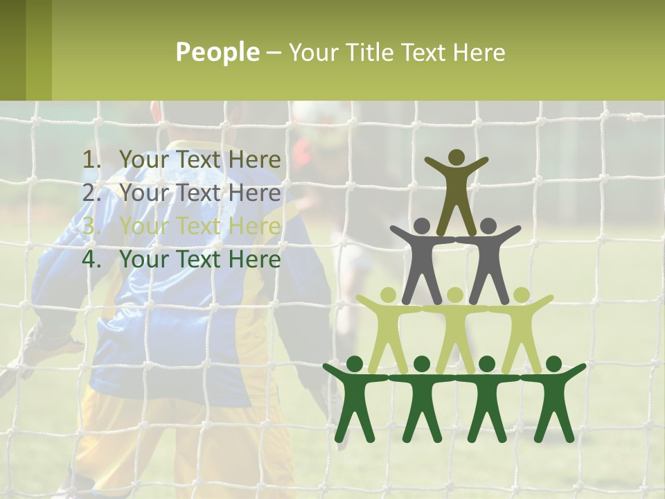 A Young Boy Kicking A Soccer Ball Towards A Goal PowerPoint Template