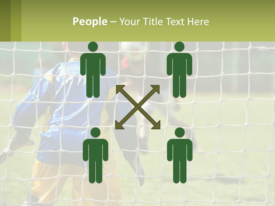 A Young Boy Kicking A Soccer Ball Towards A Goal PowerPoint Template