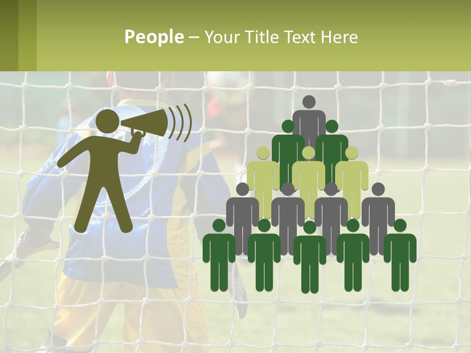 A Young Boy Kicking A Soccer Ball Towards A Goal PowerPoint Template