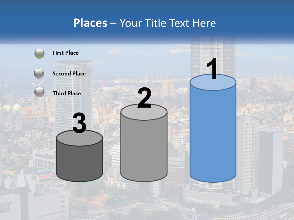 A Large City With Tall Buildings And A Blue Sky PowerPoint Template