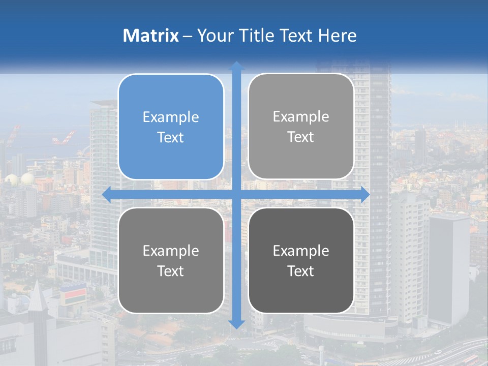 A Large City With Tall Buildings And A Blue Sky PowerPoint Template