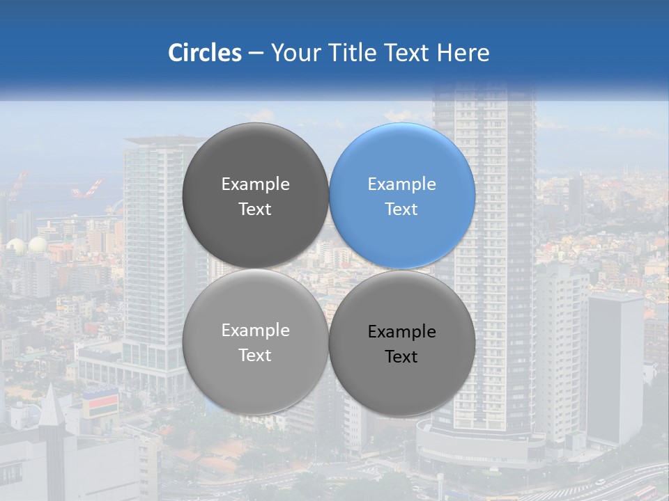 A Large City With Tall Buildings And A Blue Sky PowerPoint Template