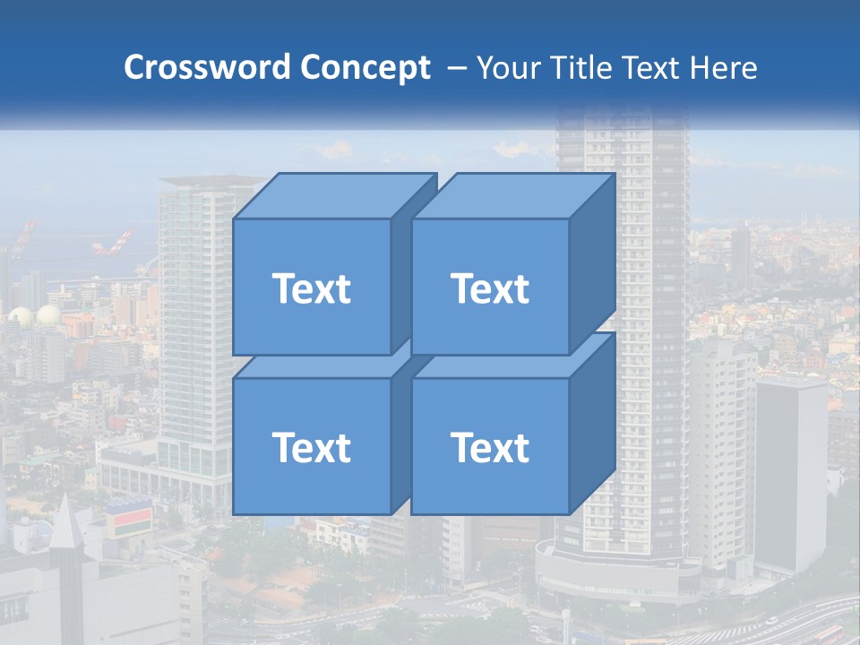 A Large City With Tall Buildings And A Blue Sky PowerPoint Template