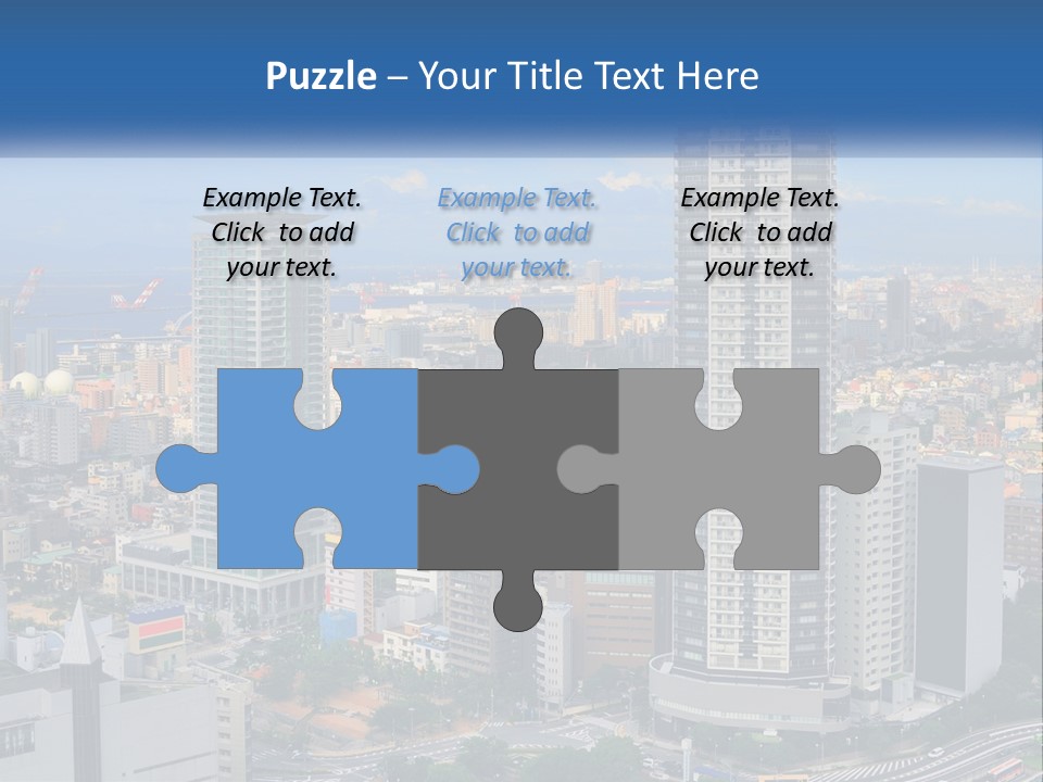 A Large City With Tall Buildings And A Blue Sky PowerPoint Template