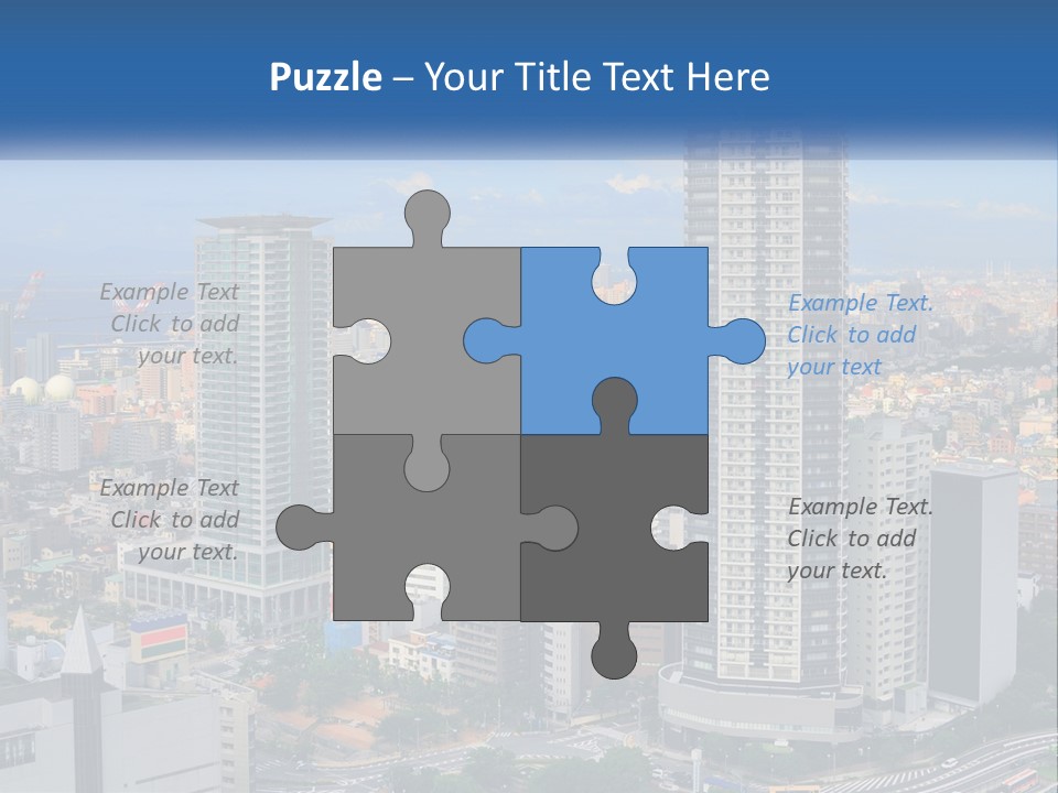 A Large City With Tall Buildings And A Blue Sky PowerPoint Template