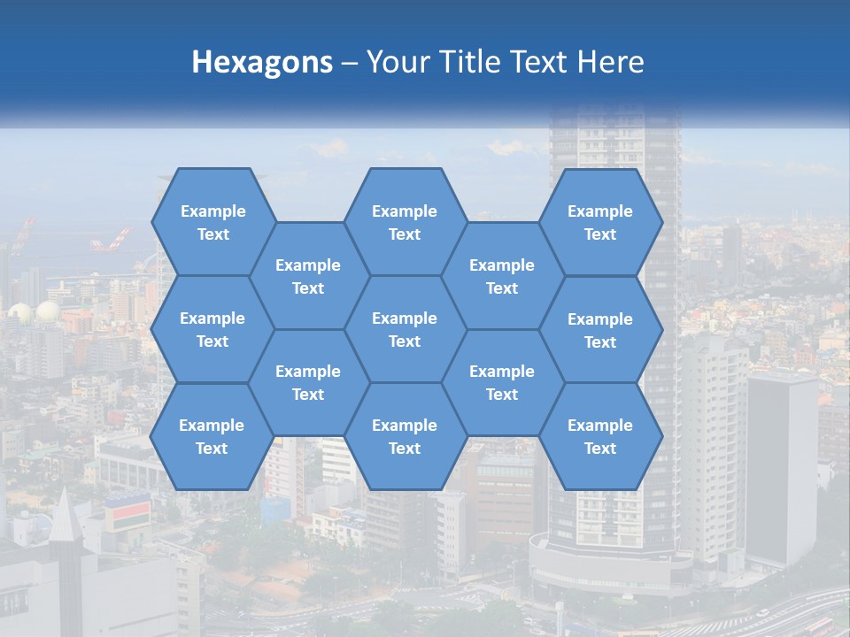 A Large City With Tall Buildings And A Blue Sky PowerPoint Template