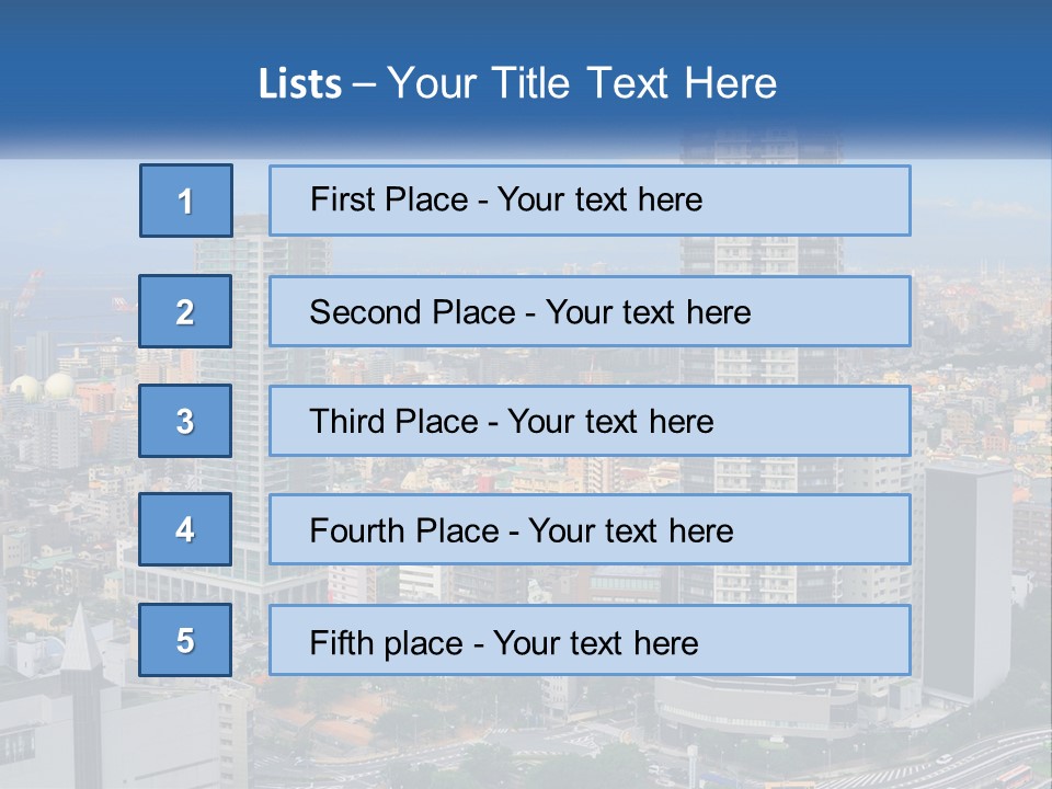 A Large City With Tall Buildings And A Blue Sky PowerPoint Template
