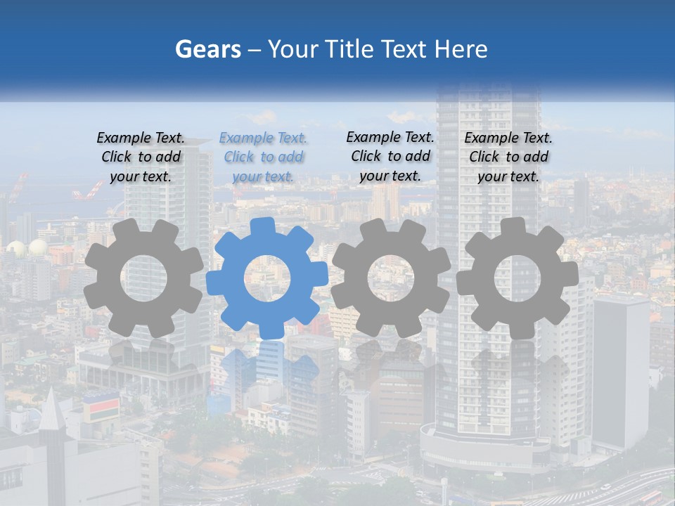 A Large City With Tall Buildings And A Blue Sky PowerPoint Template