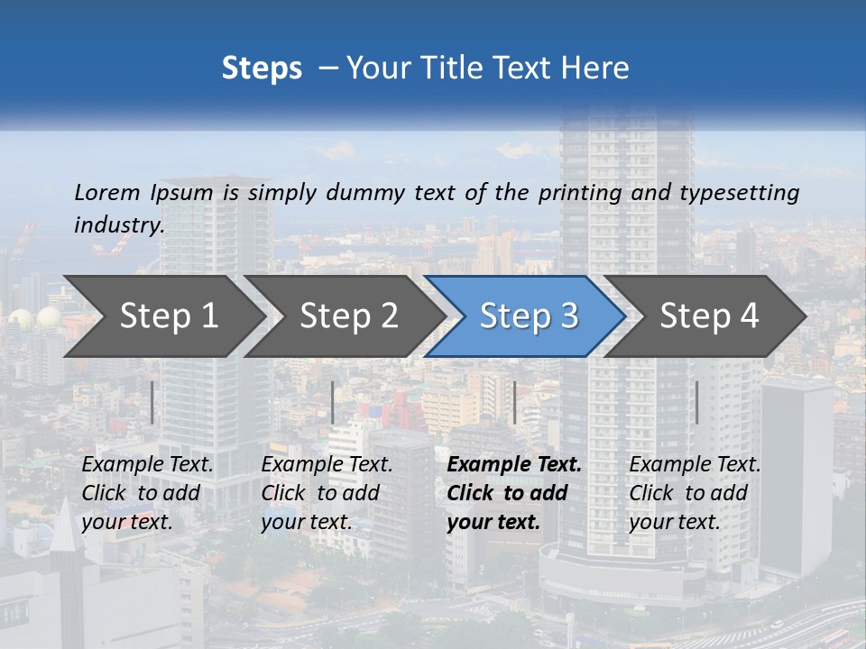 A Large City With Tall Buildings And A Blue Sky PowerPoint Template