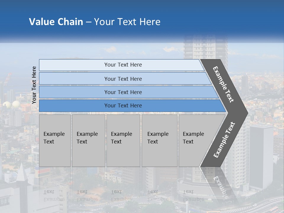 A Large City With Tall Buildings And A Blue Sky PowerPoint Template