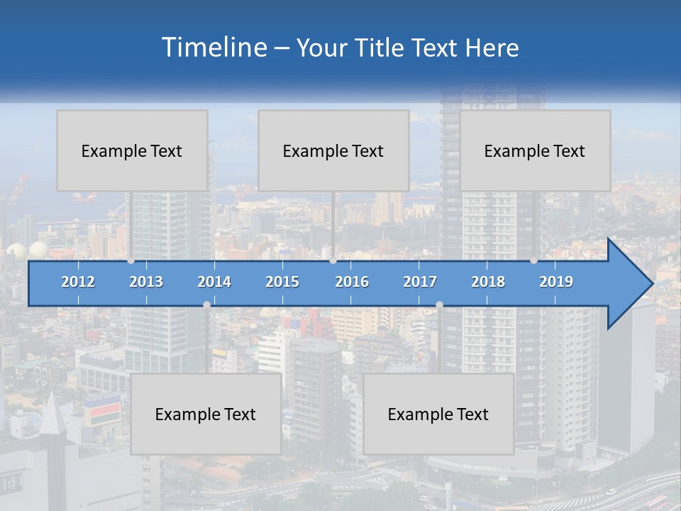 A Large City With Tall Buildings And A Blue Sky PowerPoint Template