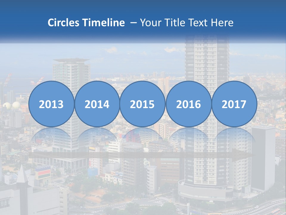 A Large City With Tall Buildings And A Blue Sky PowerPoint Template