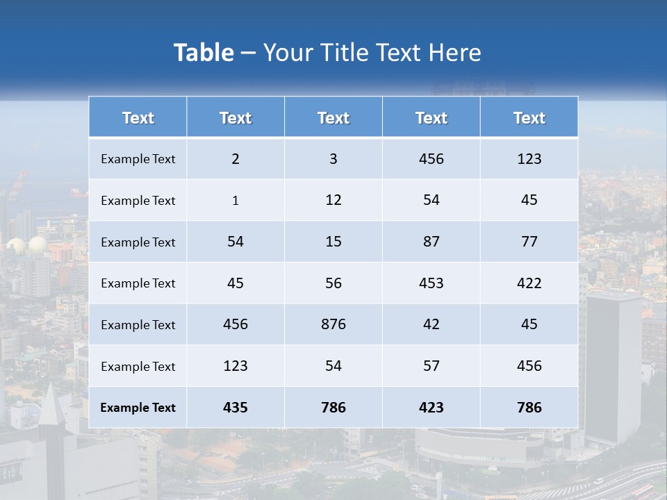 A Large City With Tall Buildings And A Blue Sky PowerPoint Template