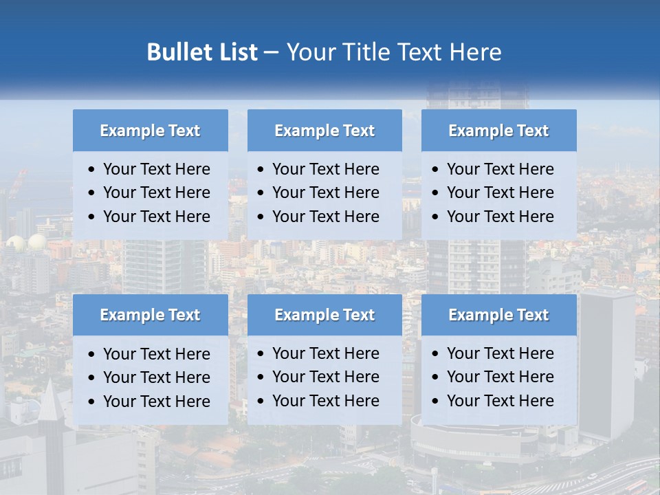 A Large City With Tall Buildings And A Blue Sky PowerPoint Template