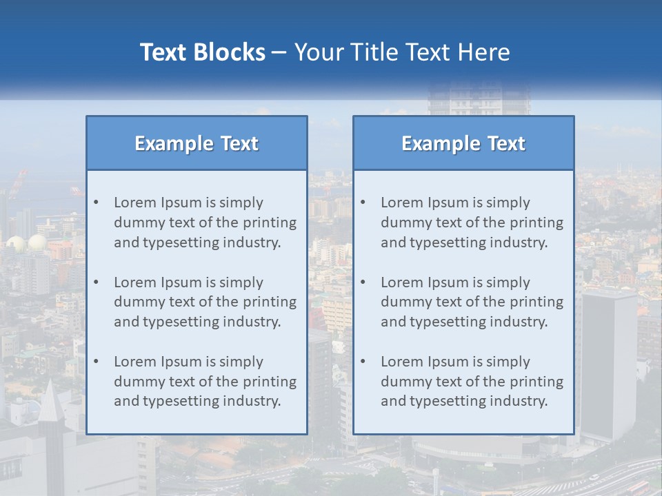 A Large City With Tall Buildings And A Blue Sky PowerPoint Template