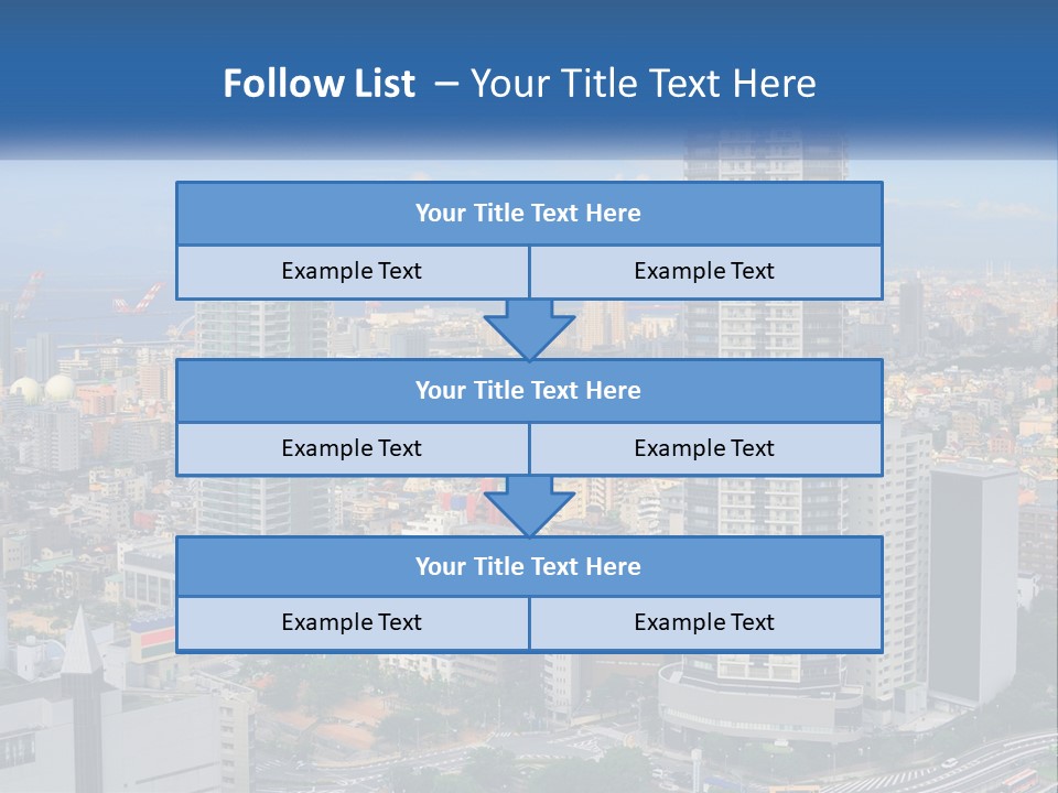A Large City With Tall Buildings And A Blue Sky PowerPoint Template