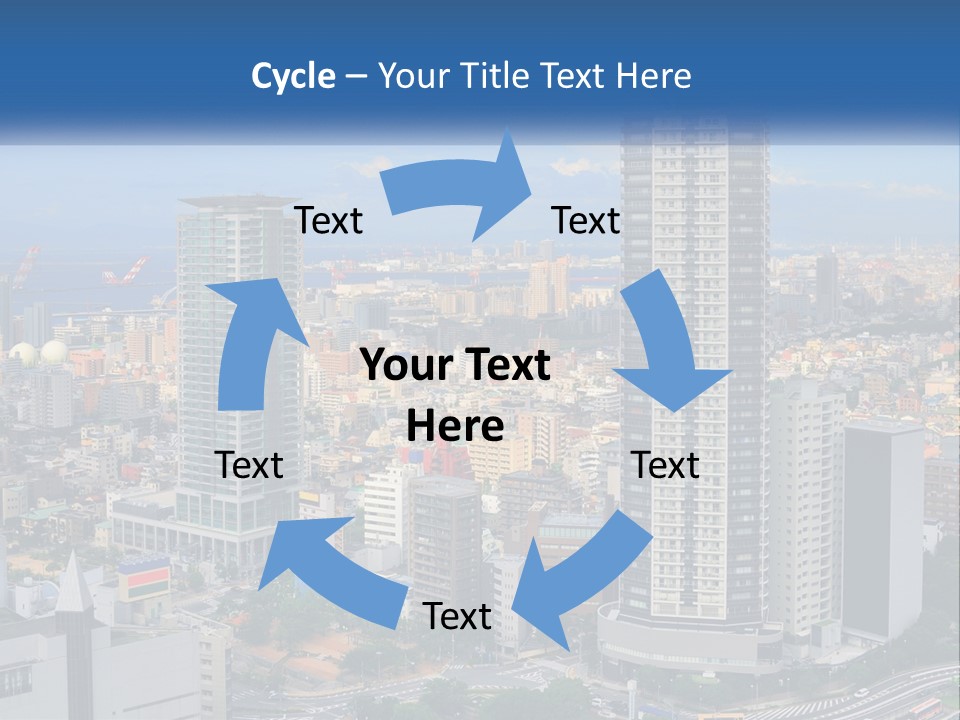 A Large City With Tall Buildings And A Blue Sky PowerPoint Template