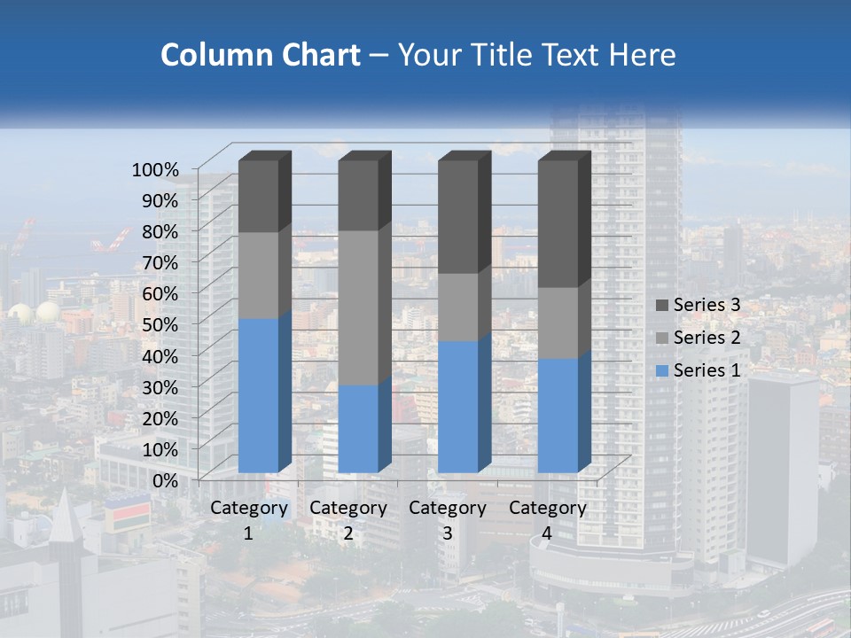 A Large City With Tall Buildings And A Blue Sky PowerPoint Template