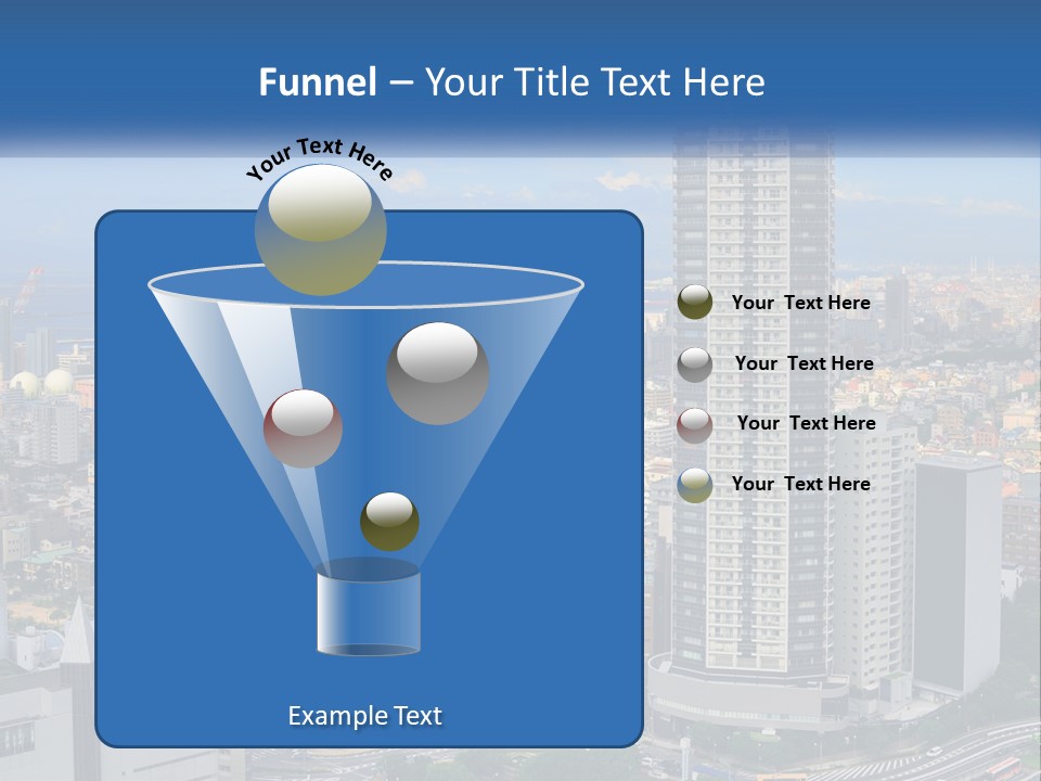 A Large City With Tall Buildings And A Blue Sky PowerPoint Template