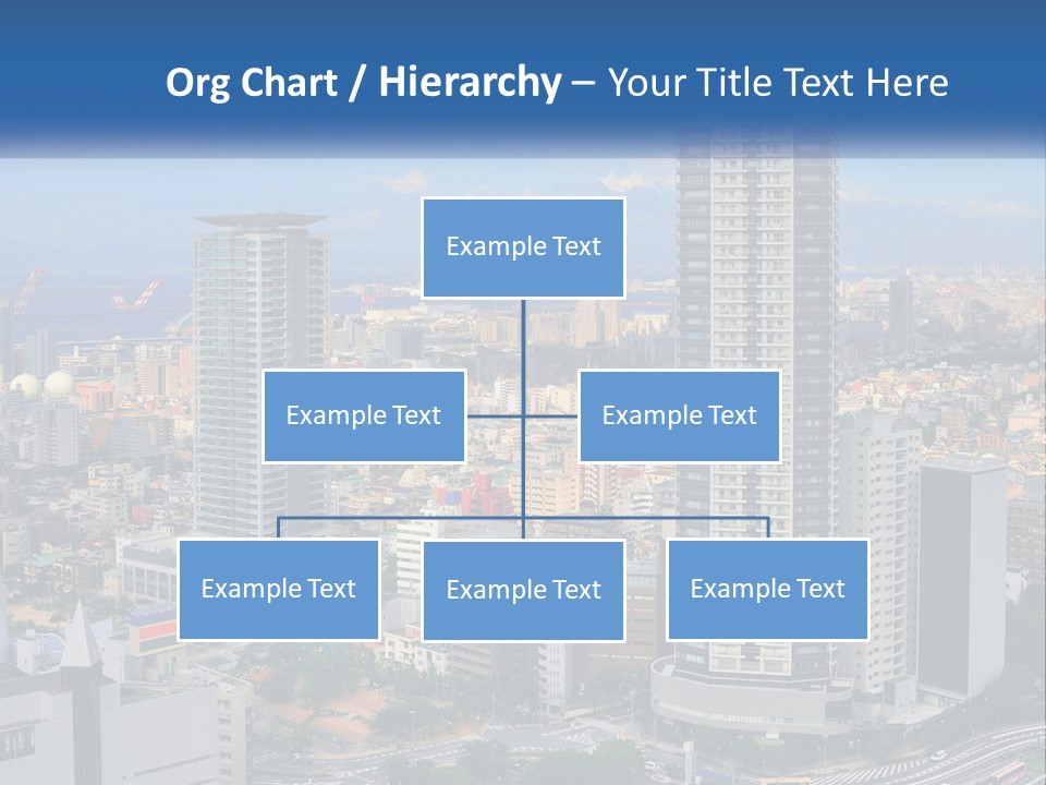 A Large City With Tall Buildings And A Blue Sky PowerPoint Template