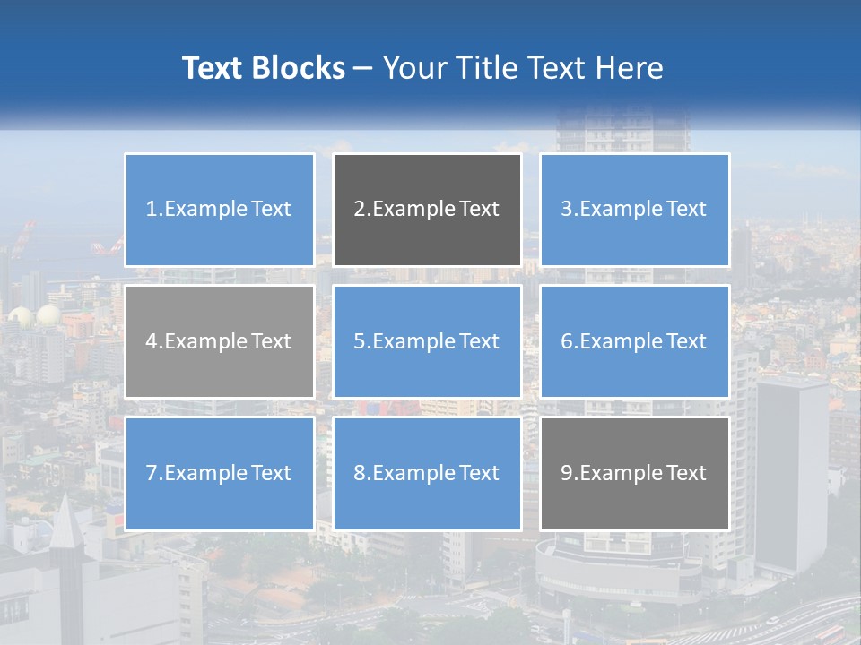 A Large City With Tall Buildings And A Blue Sky PowerPoint Template