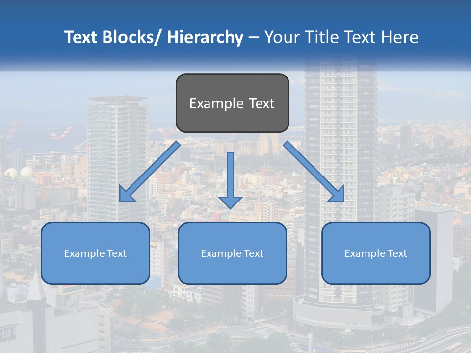 A Large City With Tall Buildings And A Blue Sky PowerPoint Template