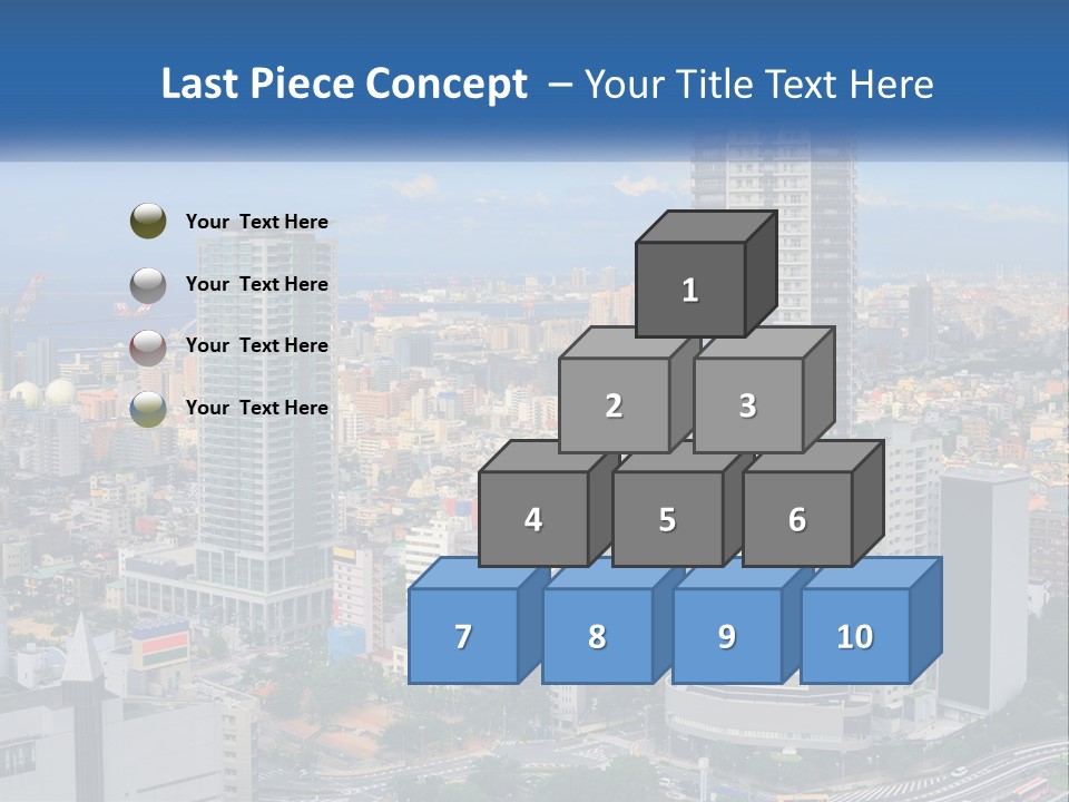 A Large City With Tall Buildings And A Blue Sky PowerPoint Template