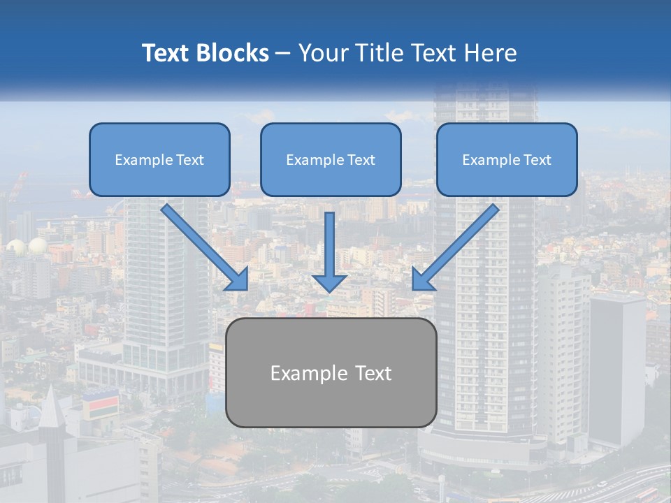 A Large City With Tall Buildings And A Blue Sky PowerPoint Template