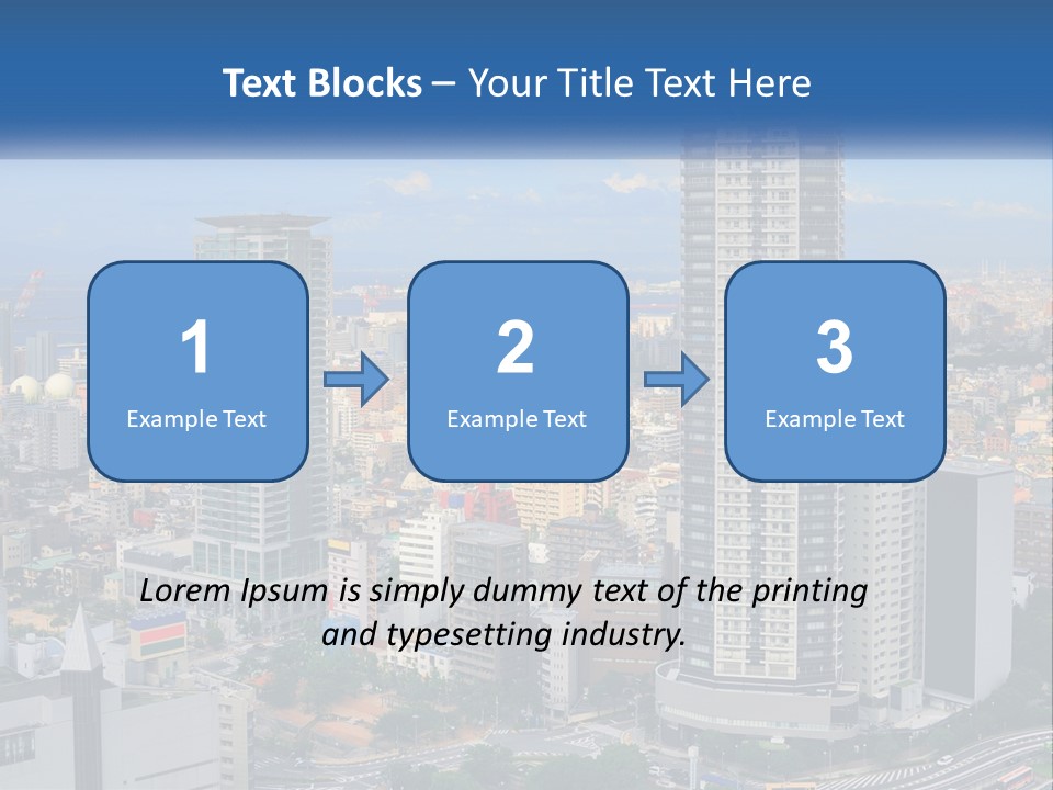 A Large City With Tall Buildings And A Blue Sky PowerPoint Template