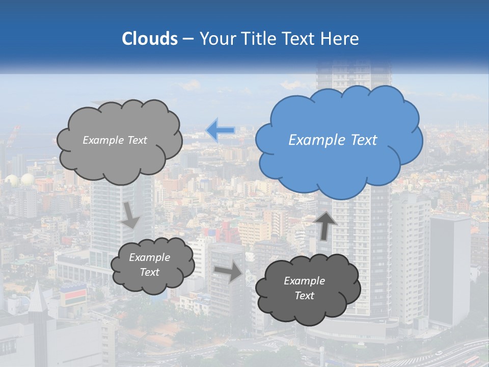 A Large City With Tall Buildings And A Blue Sky PowerPoint Template