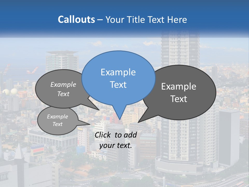 A Large City With Tall Buildings And A Blue Sky PowerPoint Template