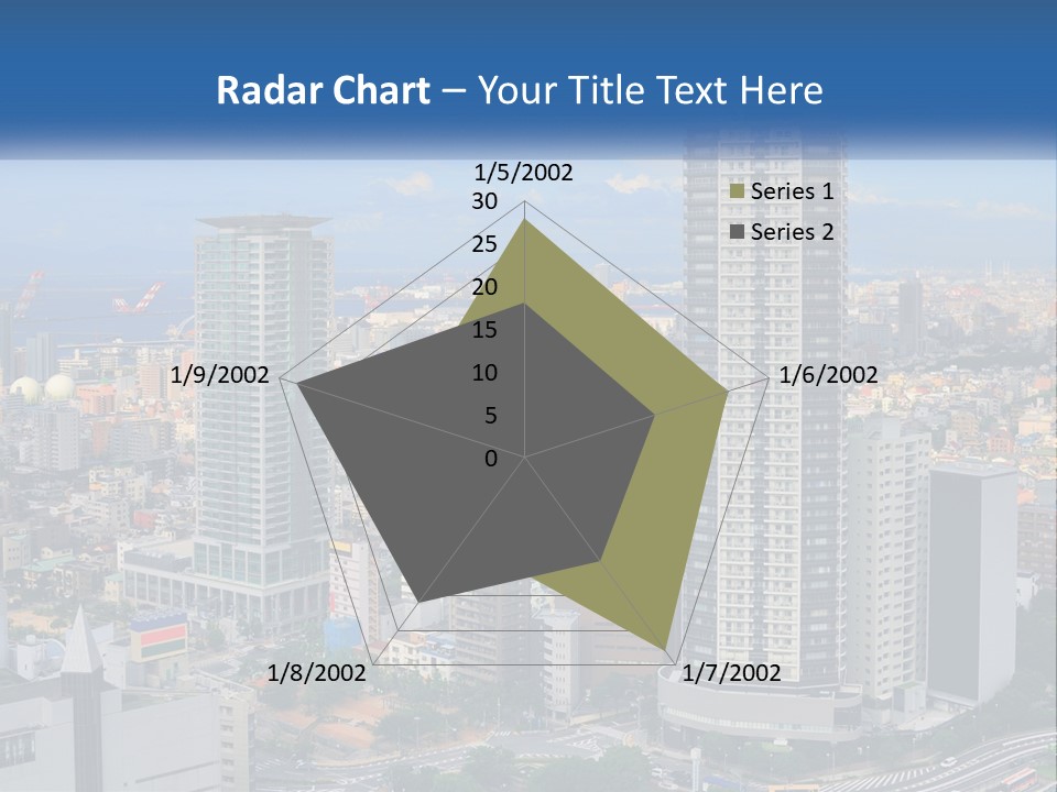 A Large City With Tall Buildings And A Blue Sky PowerPoint Template