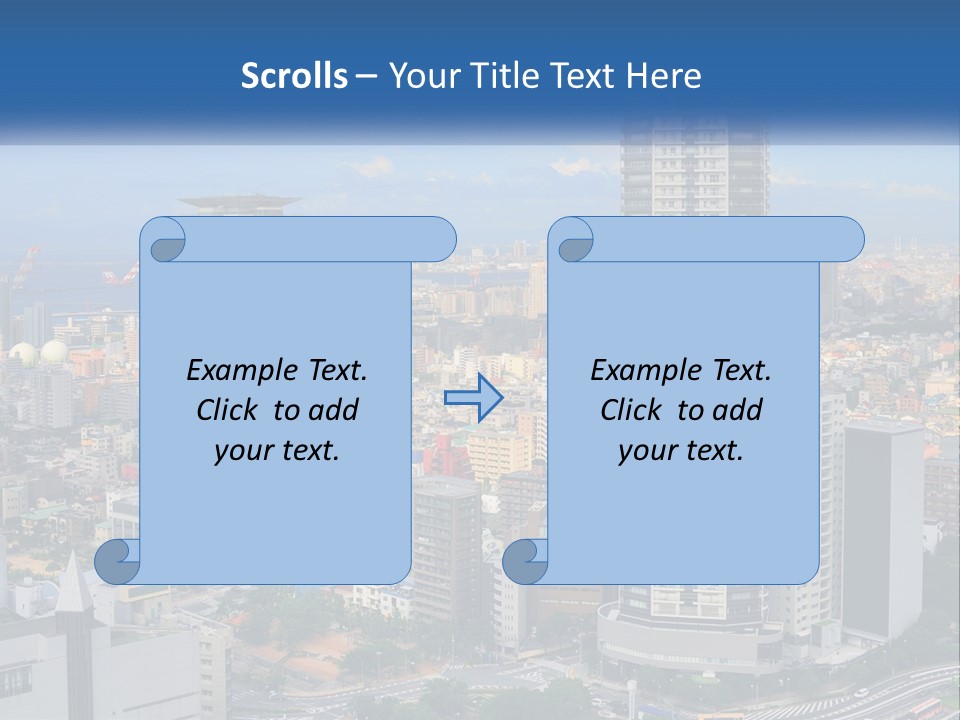A Large City With Tall Buildings And A Blue Sky PowerPoint Template