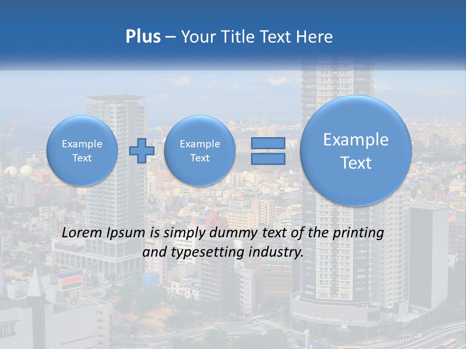 A Large City With Tall Buildings And A Blue Sky PowerPoint Template