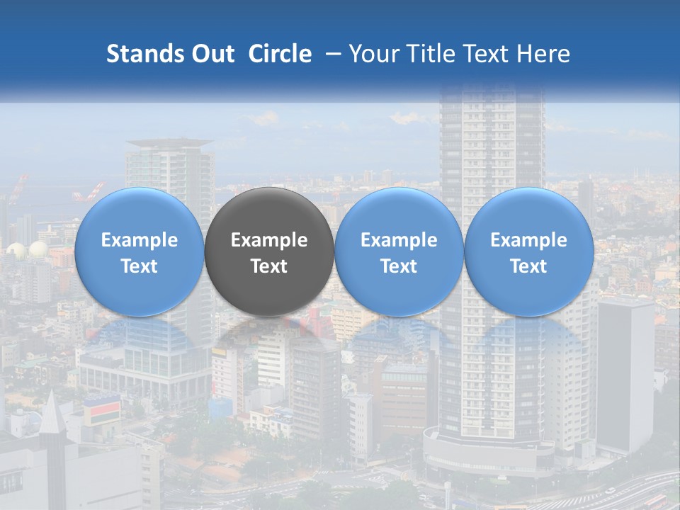 A Large City With Tall Buildings And A Blue Sky PowerPoint Template