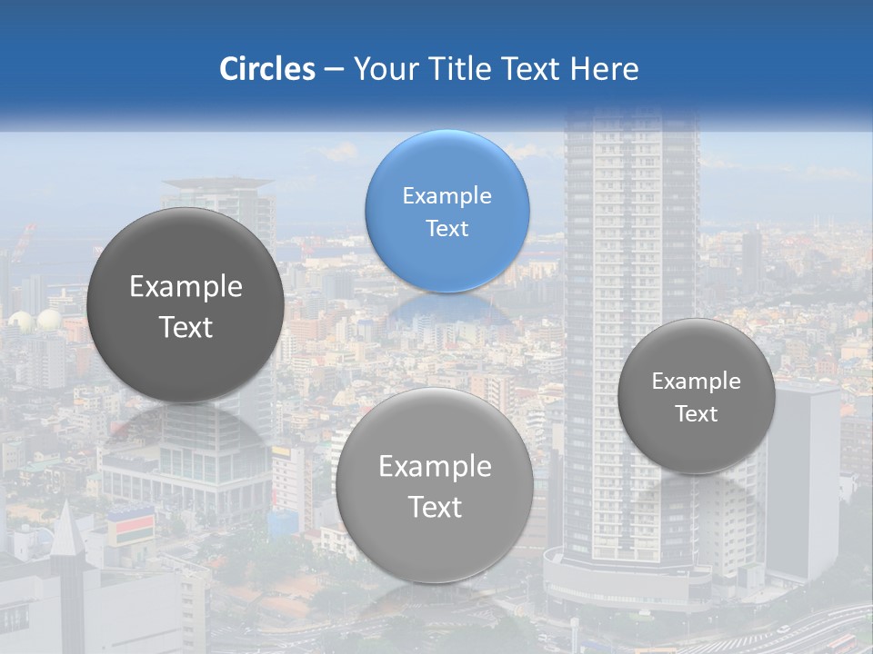 A Large City With Tall Buildings And A Blue Sky PowerPoint Template