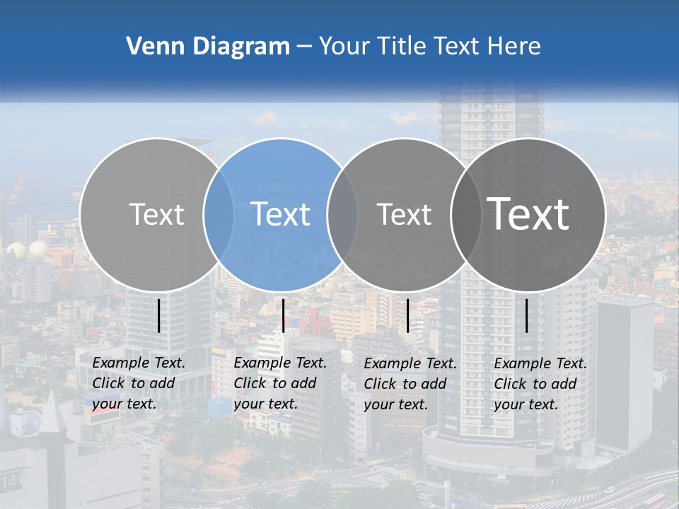 A Large City With Tall Buildings And A Blue Sky PowerPoint Template