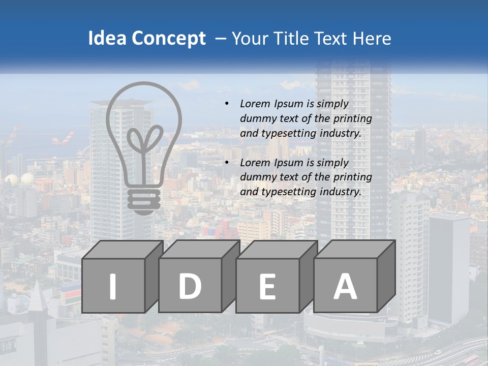 A Large City With Tall Buildings And A Blue Sky PowerPoint Template