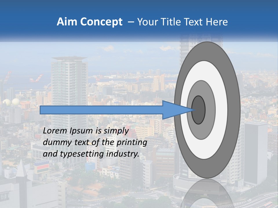 A Large City With Tall Buildings And A Blue Sky PowerPoint Template