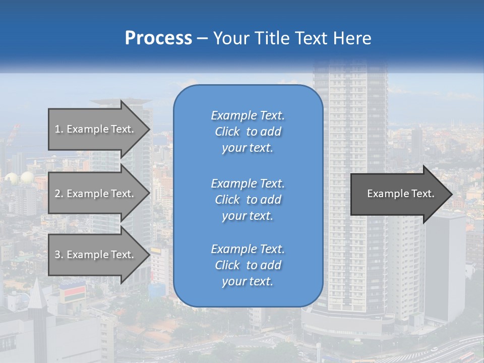 A Large City With Tall Buildings And A Blue Sky PowerPoint Template