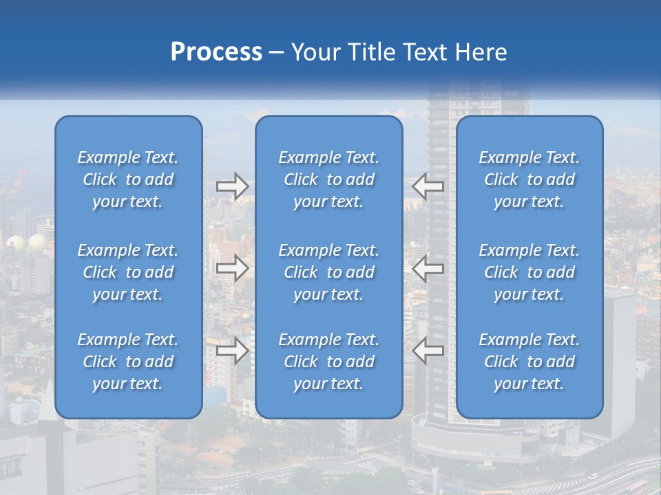 A Large City With Tall Buildings And A Blue Sky PowerPoint Template