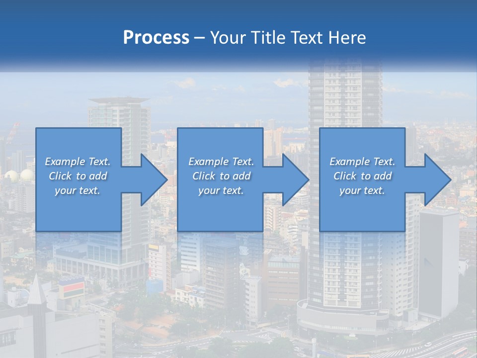 A Large City With Tall Buildings And A Blue Sky PowerPoint Template