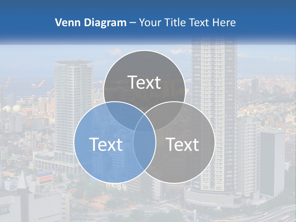 A Large City With Tall Buildings And A Blue Sky PowerPoint Template