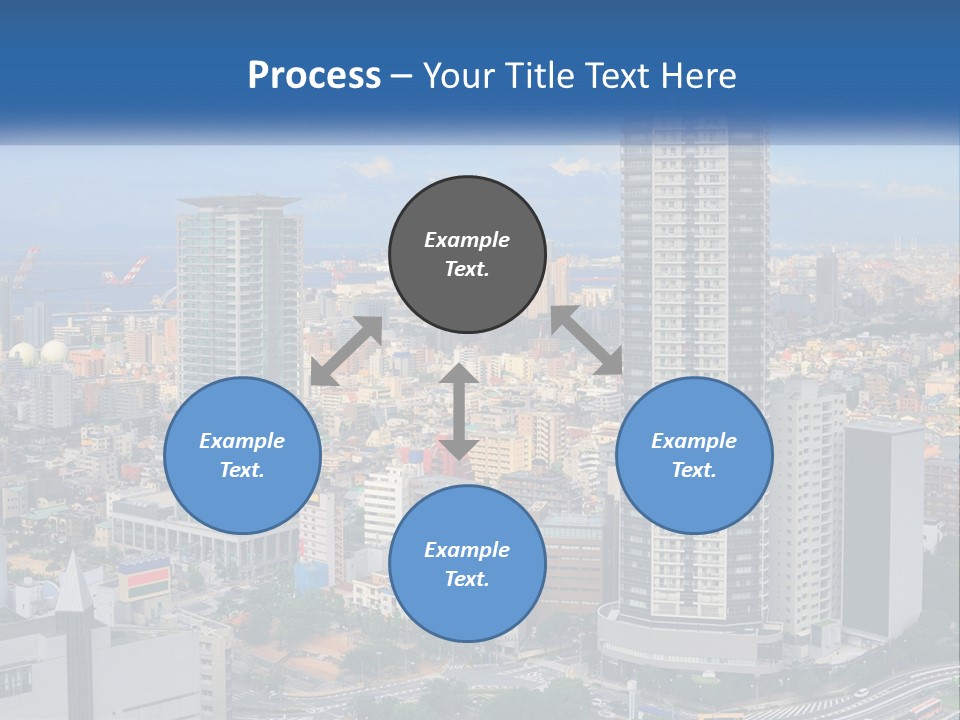 A Large City With Tall Buildings And A Blue Sky PowerPoint Template