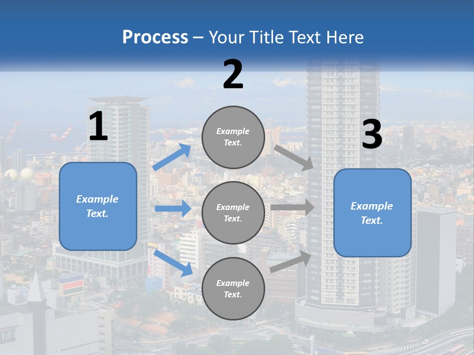 A Large City With Tall Buildings And A Blue Sky PowerPoint Template