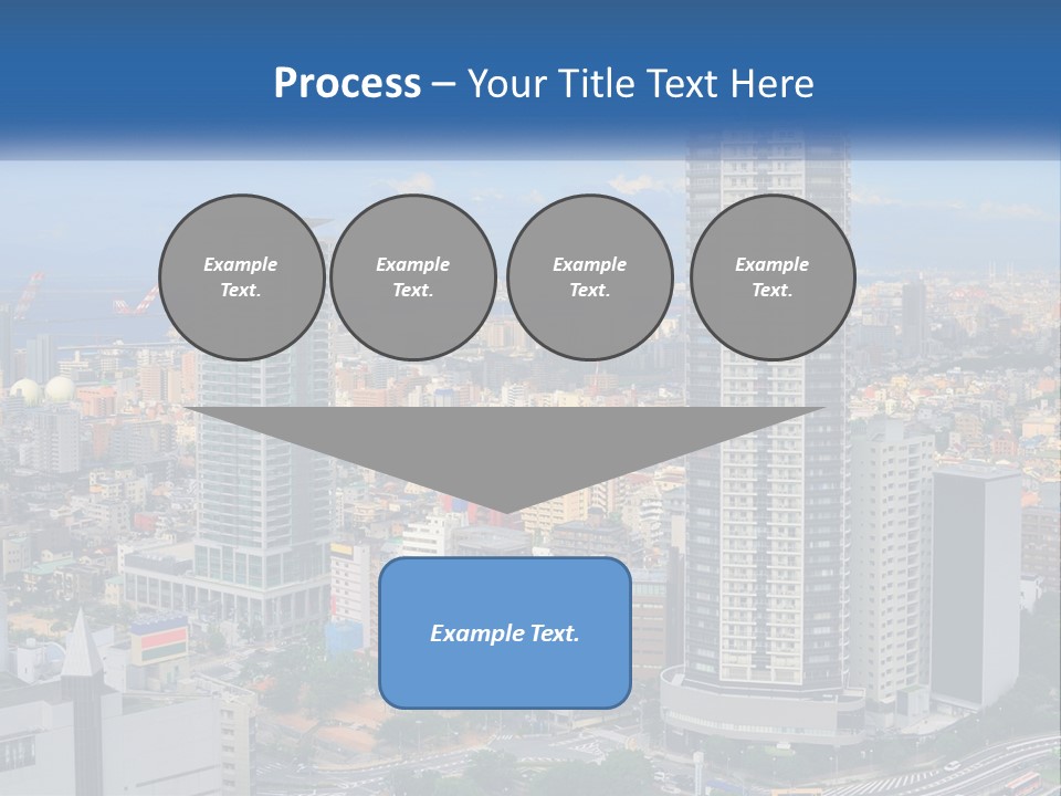 A Large City With Tall Buildings And A Blue Sky PowerPoint Template