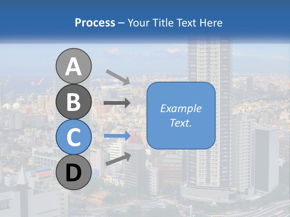 A Large City With Tall Buildings And A Blue Sky PowerPoint Template