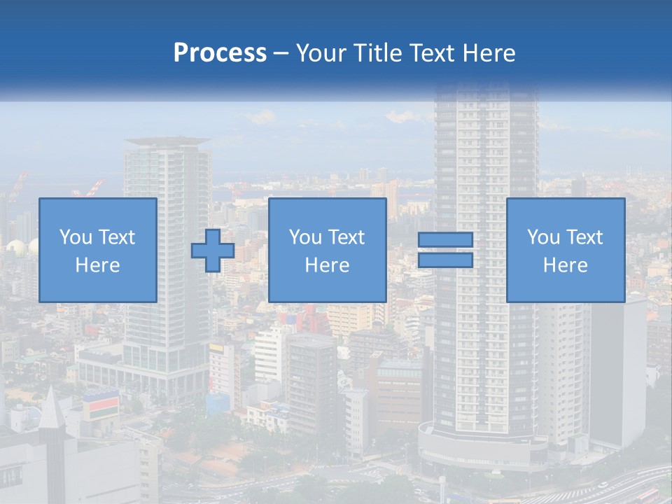 A Large City With Tall Buildings And A Blue Sky PowerPoint Template