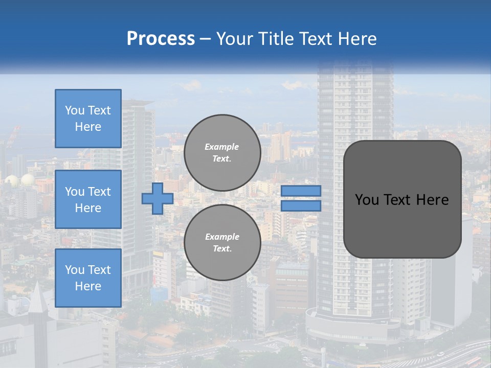 A Large City With Tall Buildings And A Blue Sky PowerPoint Template